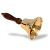 TRINTURA Brass Hand Bell 17 cm Height with Wooden Handle