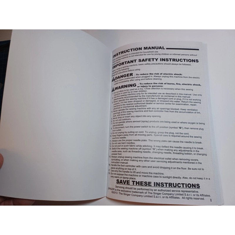 Singer 9980 Sewing Machine Owners Manual reproduction