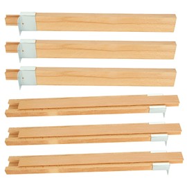 DAJAVE 6PCS 16 Inch Wood Drawer Slides Bottom Mount, Classic Traditional Wood Center Guide Track with Metal Slide Glides, Wooden Drawer Glides Rails Replacement Part for Drawer