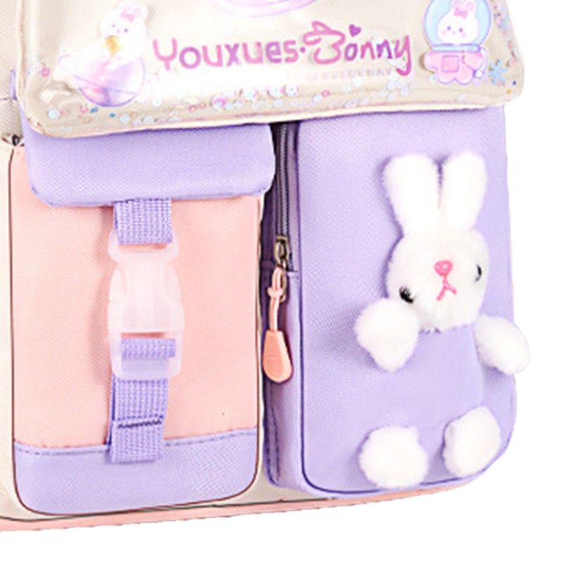 Kids Backpack Soft Comfortable Multi Layer Large Capacity Oxford Fabric