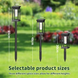 Kimuwote Solar Lights for Outdoor Garden, Pack of 2 Solar Lights for Outdoor Use with Tungsten Light, Warm White, IP65 Waterproof, Auto On/Off Solar Lights, Garden Decoration for Lawn, Patio, Yard,