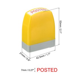PATIKIL Posted Notice Stamp Self Inking, Red Ink Office Stamps Pre Inked Message Stamp Refillable Business Stamp, Yellow