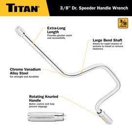 Titan 68103 3/8-Inch Drive Speeder Handle, Black
