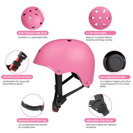 KORIMEFA Kids Bike Helmet Protective Gear Set Helmet and Pads Set with Knee Pads Elbow Pads Wrist Guards for Skateboard Roller Scooter Cycling for Boys Girls