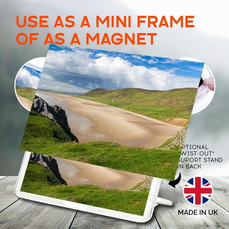Classic Rectangle Magnet with Stand - Rhossili Bay Gower Peninsula