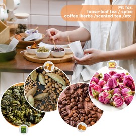 Simpeak 200 Pcs Tea Bags Tea Packs with String Disposable Strainer Empty Bag Filter Unbleached Natural for Loose Leaf Tea & Coffee (7*9cm)