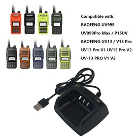 BAOFENG UV-13 Charger Base USB Charging for UV-13 Pro V2 Two Way Radio Accessories DC8.4V for P15UV for TYT UV88 UV99 Walkie Talkies