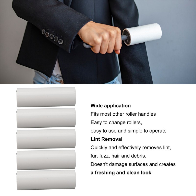5Pcs Lint Roller Refills Static Free Extra Sticky Lint Roller