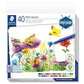 STAEDTLER Colouring Pens - Design Journey - for Adult Colouring - 40 Assorted Colours - Pack of 40, 323 C40-C