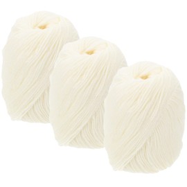 VICASKY 3rolls Cotton Crochet Yarn Soft Knitting Yarn for Crocheting for Scarves Hats Blankets and Craft Projects Milky