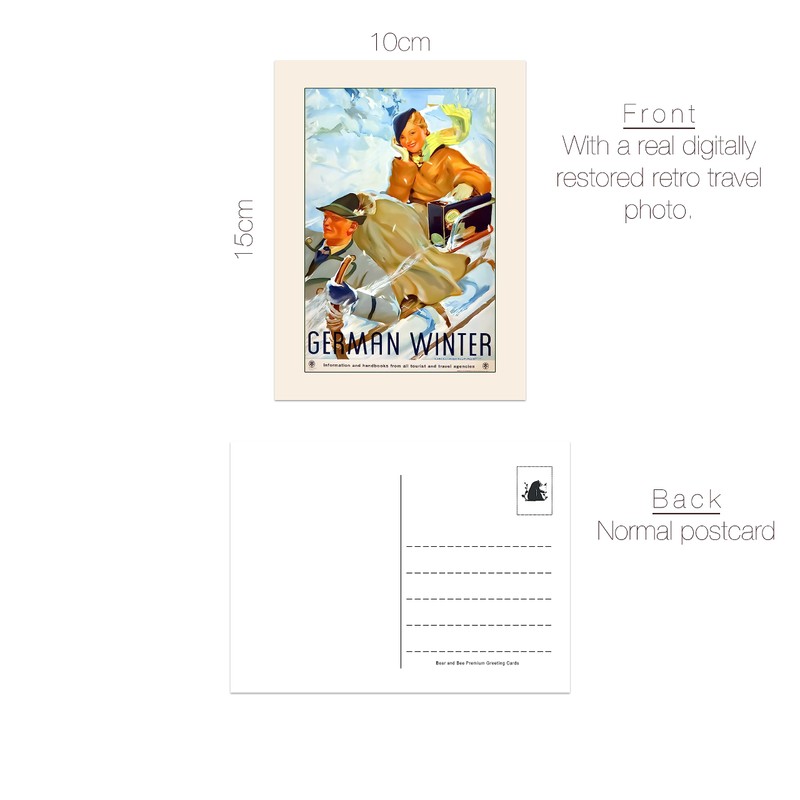 40 Vintage Travel Postcards with 40 Different Designs on the