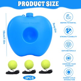 Funmo Tennis Trainer Tennis Trainer Set Trainer Baseboard Set with 2 Rebound Balls, Self-Study Exercise Training Tool Tennis Training Equipment for Adults Children Players Beginners