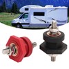 1Pair Thru Panel Battery Terminal Connectors 3/8 In Black Red