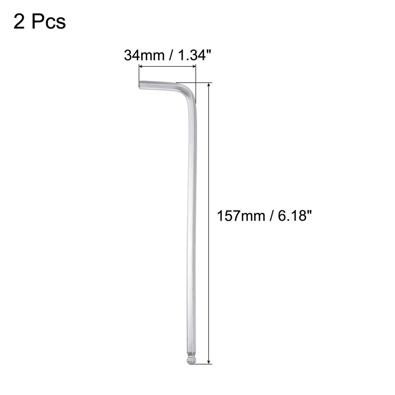 sourcing map Pack of 2 Ball Head Hex Key L