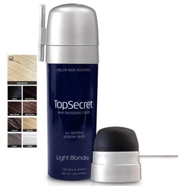 Top Secret Hair Thickening Building Fibers Applicator Included - Undetectable & Natural Hair Filler for Men & Women - Instantly Fill In Thinning Hair - Weather & Sweat Resistant (Light Blonde, Large)