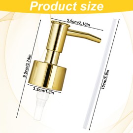 2Pack Gold Soap Dispenser Pump Replacement Top Dispenser Pumps Refill Dispenser Metal Hand Soap Dispenser Stainless Steel Soap Pump Replacement for Lotion Regular Glass Mouth Bottles
