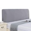 Z&WTOGFEV Stretch Headboards Cover Slipcover Backrest Cover All-Inclusive Headboards for Beds Cover Protective Wood Leather Bed Dust Cover Curved (Light Grey,Queen 59-67in)
