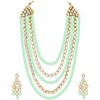 Aheli Kundan Pearl - Juego de collar y pendientes largos