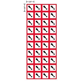 GHS Irritant, Exclamation, Pictogram, 5/8 inch, .625 inch Sides, Decal, Label, kit OSHA Compliant, Vinyl Sticker, Sheet, 40 of The Decals per Sheet