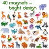 magdum Fridge Magnets For Toddlers 40 FARM+ZOO Animals Fridge Magnets