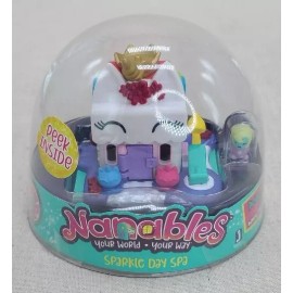 Jazwares Nanables Your World Your Way Sparkle Spa Day Unicorn House Mini Figure Rainbow