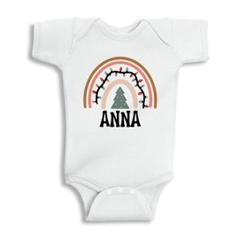 Christmas Rainbow Anna Baby Infant One Piece Bodysuit 6 Months White