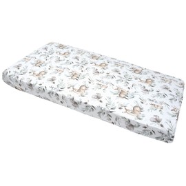 Medi Partners Fitted Sheet 60 x 120 cm 100% Cotton Baby Bed Linen Baby Mattress Sleeping Bag Cot (Fawn and Squirrel)