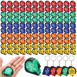 Liliaafar 120 Pcs Church Gifts for Men Small Tape Measure Keychain Bulk 3 ft Start to Measure Your Faith with God Mini Christian Retractable Tape with Lock Keychain Christmas Birthday Gifts for Men