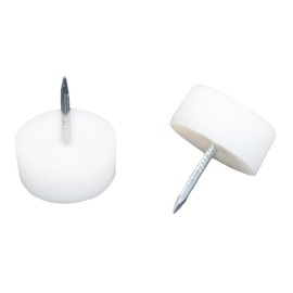 Boguish 20 Pcs Furniture Feet Nail Plastic Glide Nails Round Chair Table Leg Protector Pads 0.79×0.79inch White