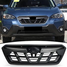 NEESPOC Front Bumper Grill Grille Fit for Subaru Crosstrek Limited/Sport/Touring/Hybrid/Premium 2021 2022 2023 Matte Black with Chrome Trim Grid Accessories