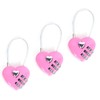 3Pcs Pink Heart Combination Locks, Luggage Locks, Cute Locker Code