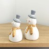 Alfie Francis Set of 2 White Ceramic Snowmen Ornaments/Figurines Christmas