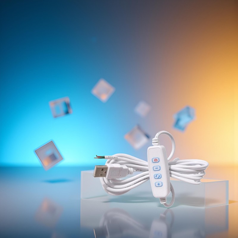 Galepromot 1 Pcs White DC5V USB LED Dimmer Extension Cable