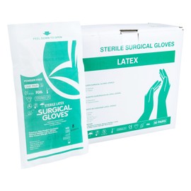 Generic Powder Free Latex Surgical Gloves, Size 8, 50 Pairs/Box
