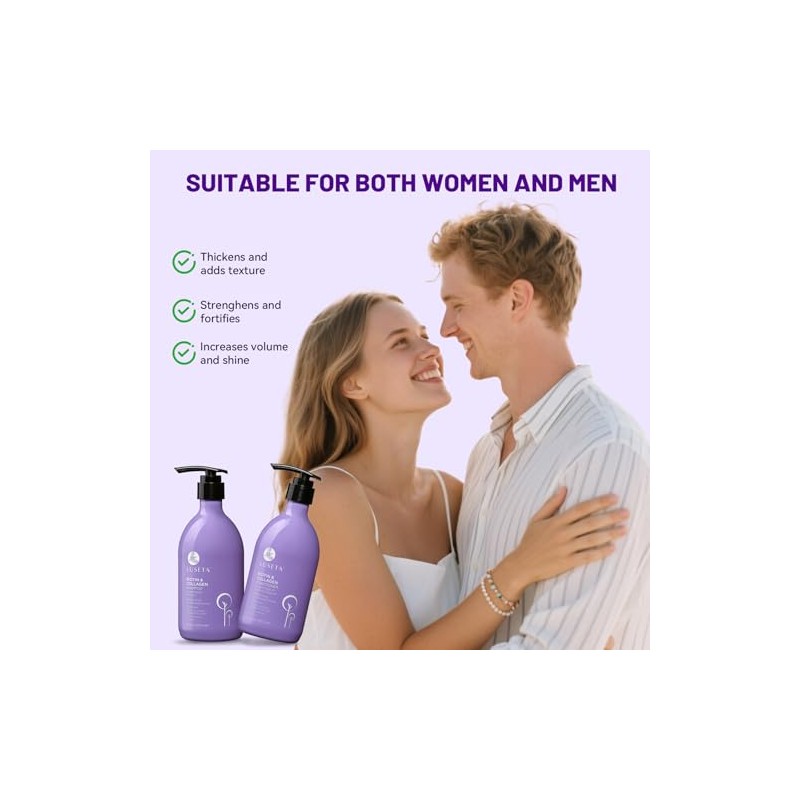Luseta Biotin & Collagen Shampoo Conditioner Set,Thicking Shampoo for Hair