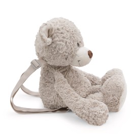 NICI Finni Bear Backpack, 40 cm, Grey, Backpack for Girls and Boys in Nursery or Nursery, Adjustable Straps, Zip, Plush Bear, 62328
