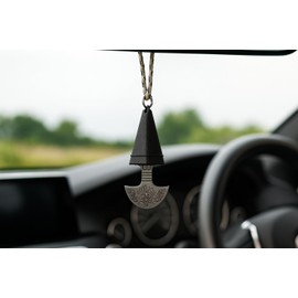 Kirpan Khanda Car Hanging Sarbloh Pendant | Sikh Shastar Accessory for Rear View Mirror | Engraved Kataar Gift | Punjabi Khanda Blade Decor for Car | Sikh Accessory for Men (Khanjar Black)