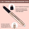 2 in 1 Eyeshadow stick and Sponge Makeup Brush, Brown