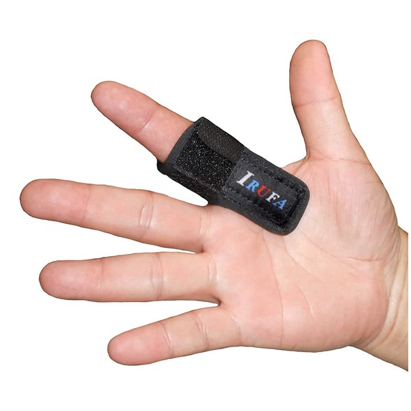 IRUFA, FS-OS-11.3D Breathable Finger Splint Trigger Finger Splint Straightener Curved Locked and Sstenotic Tenosynovitis Hands (Black, One Size)