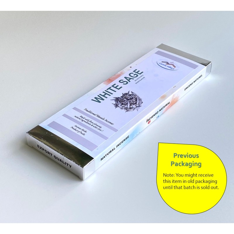 Aroma Valley White Sage Incense Sticks - Traditional Handcrafted Masala