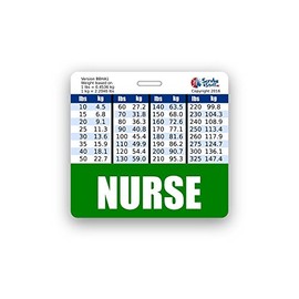 Nurse Badge Buddy Horizontal w/Height & Weight Conversion Charts (Green)