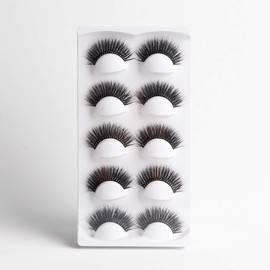 BEAUTY CAT 3D False Eyelashes Classic -Full Long Dramatic and Natural Look/Comfortable Wearing Strip Lashes by Handmade, Soft & Light Weight Fluffy Faux Eyelash(5 Pairs) No. 002-LILLY