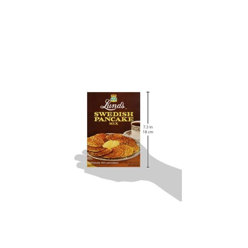 Lunds Pancake Mix, Swedish, 12 Ounce (3)