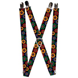 Buckle-Down unisex adults Buckle-down - Daisies Suspenders, Multicolor, One Size US