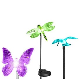 1 Piece Solar Powered Butterfly Garden Yard Stake Color Changing Light LED Gift
