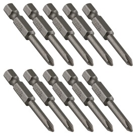LDEXIN 10Pcs Phillips Screwdriver Bits 1/4 Inch Hex Shank S2 Steel Magnetic Phillips Bits, 4.0mm Dia. PH1, 2 Inch Length