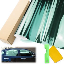 Free Tool Kit 20"X120" (20" X10FT) Uncut Roll Window Mirror Chrome Green Tint Film Car Home Office Glass Privacy Security