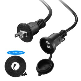 DanYee Rainproof Extension Cord, 6.6 ft (2 m), PSE Certified, Eco Friendly, Outdoor, Rainproof Cap, For Work, Length 3.6 ft (1, 2, 3, 5, 10, 15, 20 m)