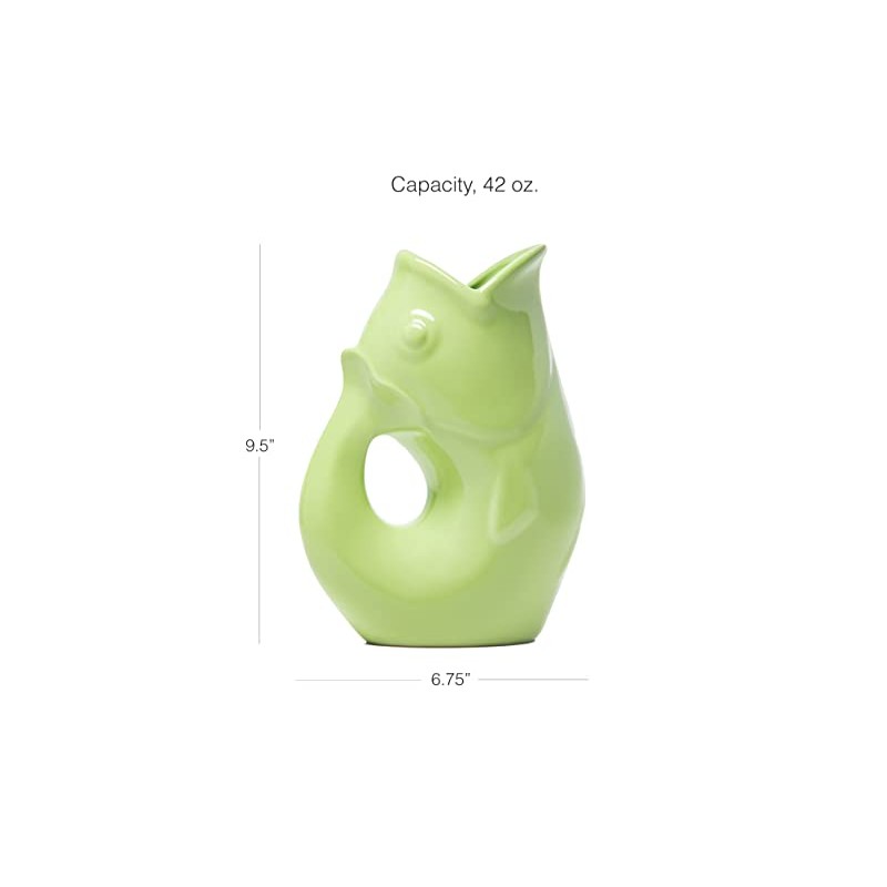 Gurgle Pot Fish Pitcher- | Large Flower Vase or Beverage