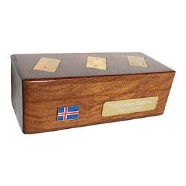 Gamekeepers Cottage gifts Iceland Flag Wooden Dominoes Set in Wooden Box With FREE ENGRAVING 624